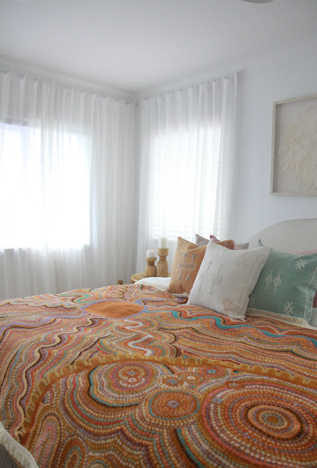 Sun Codes Indigenous Art Throw Rug