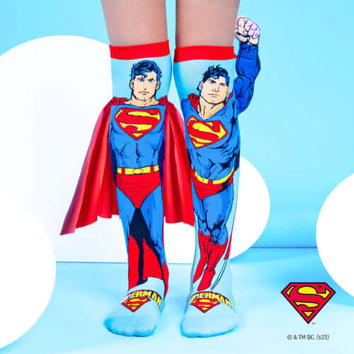 kids super man socks with cape