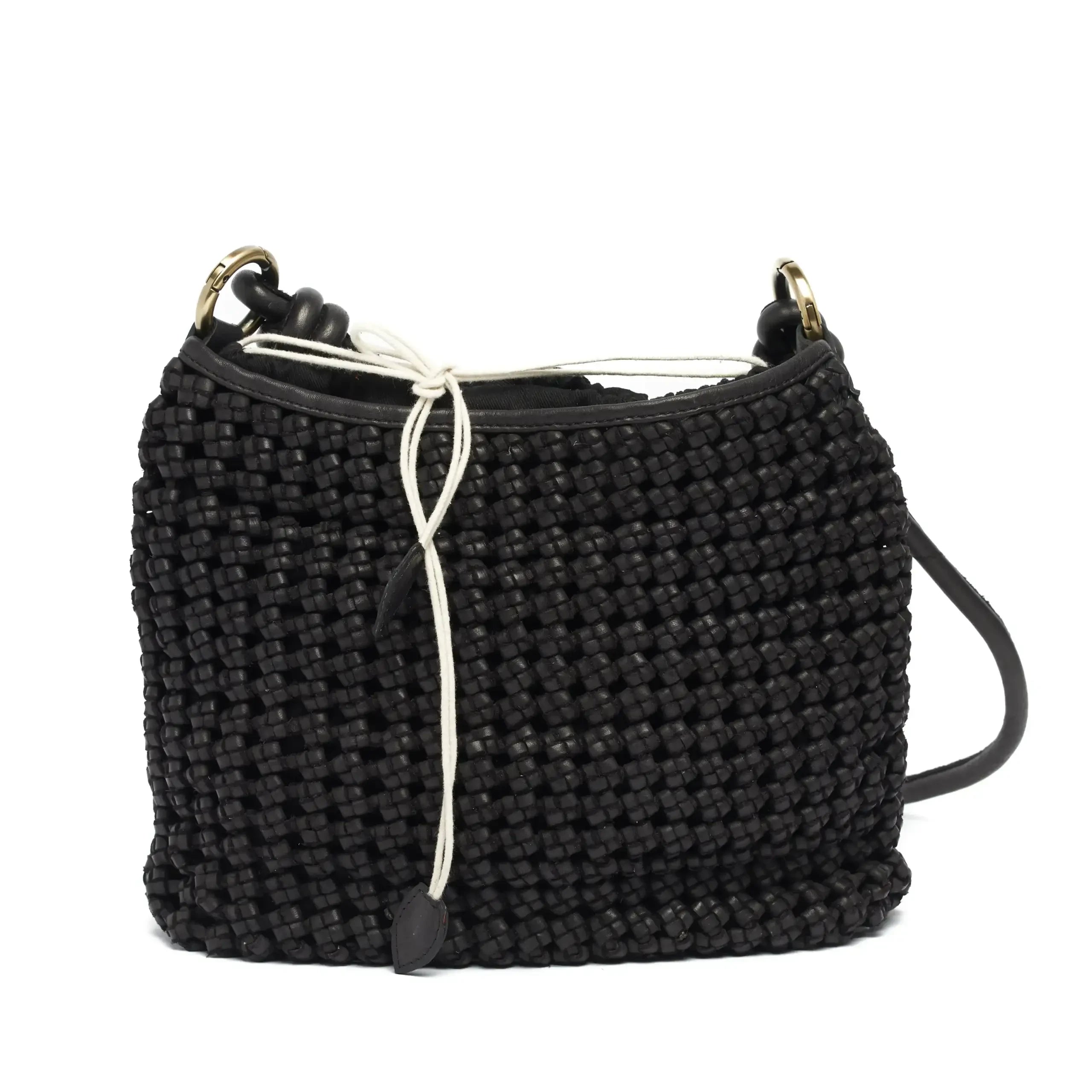 tallow ladies leather woven shoulder bag