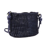 tallow ladies leather woven shoulder bag