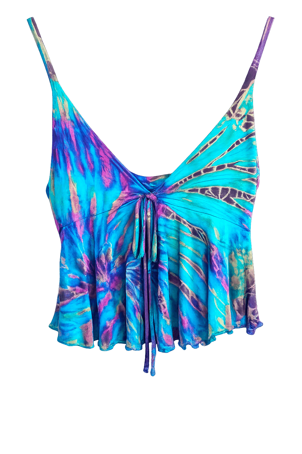 Tie-dye crop top on a black background