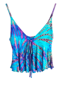 Tie-dye crop top on a black background