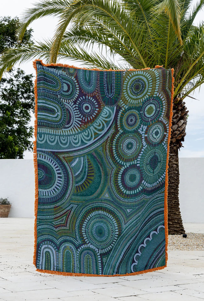 The Sun & The Seven Sisters Indigenous Art Throw Rug