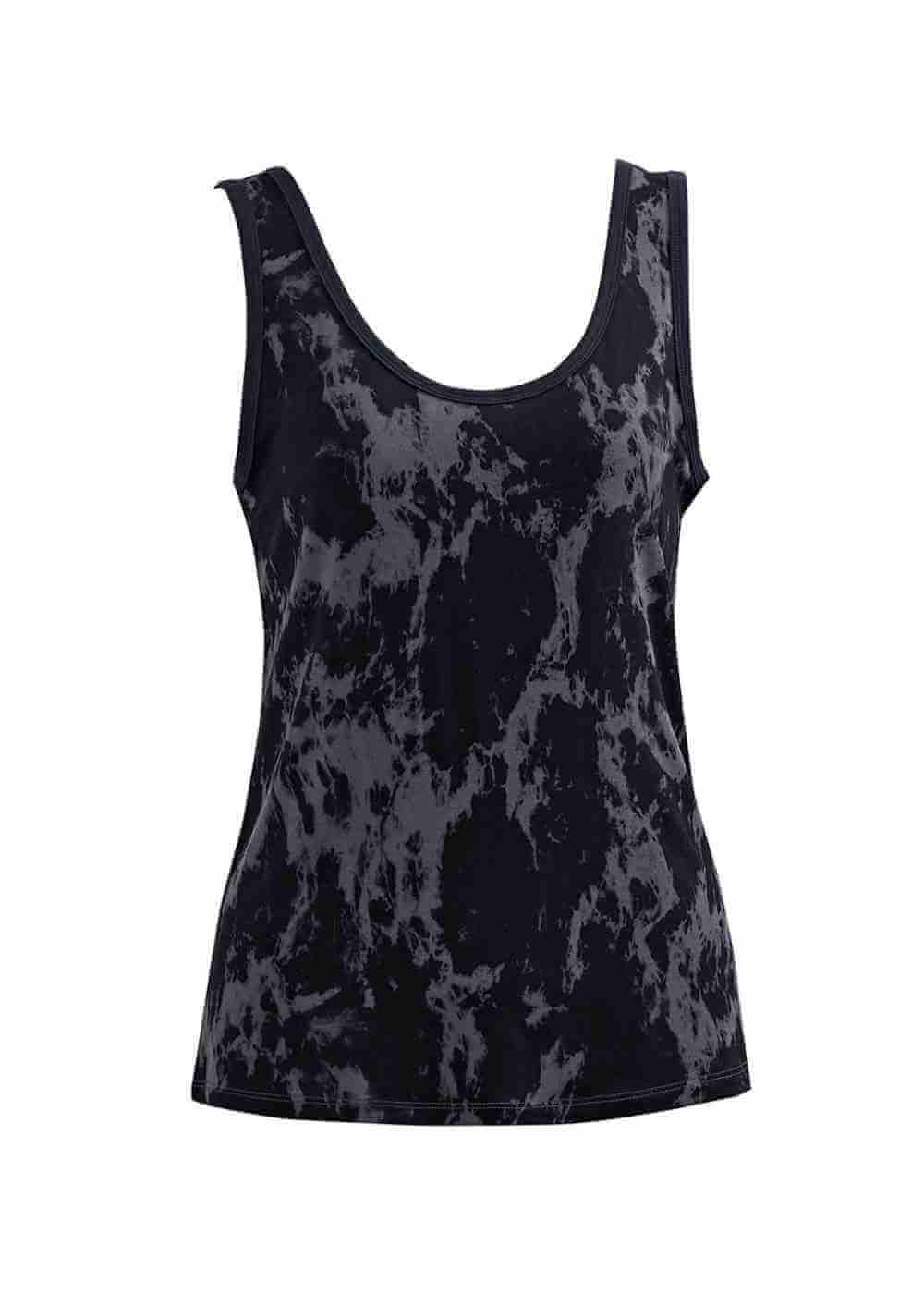 Black tie-dye tank top on a white background
