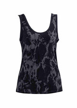 Black tie-dye tank top on a white background