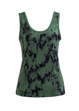 Green tie-dye tank top on a white background
