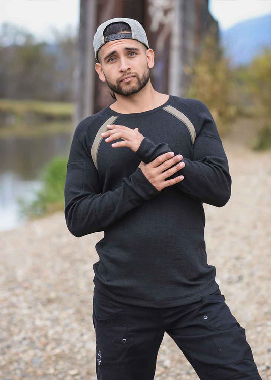xander cotton/bamboo waffle mens long sleeve