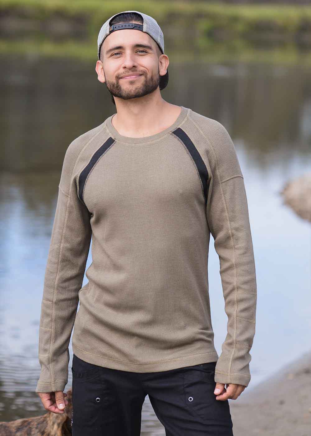 xander cotton/bamboo waffle mens long sleeve