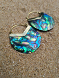 moonshine paua and brass earrings 