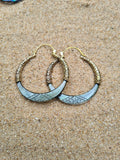 bonita black shell and brass earrings