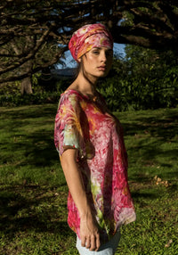 Harriet Jane Linen Top- Dahlia (One Size)