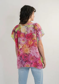 Harriet Jane Linen Top- Dahlia (One Size)