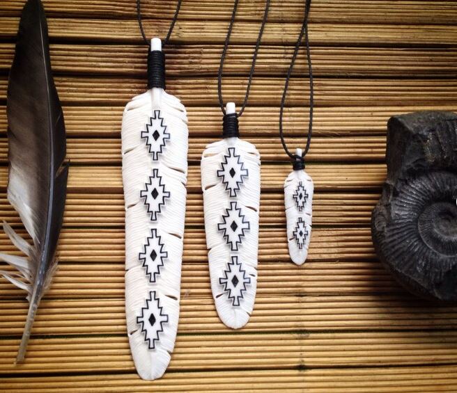 Chakana Buffalo Bone Feather Necklace Tantrika Australia