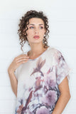 Harriet Jane Crimped Linen Tee Shirt Blouse Apple Blossom Australian Made Tantrika