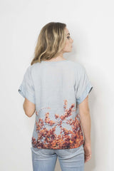 Harriet Jane Crimped Linen Tee Shirt Blouse Top Luxury Australian Made Blossom Love Tantrika