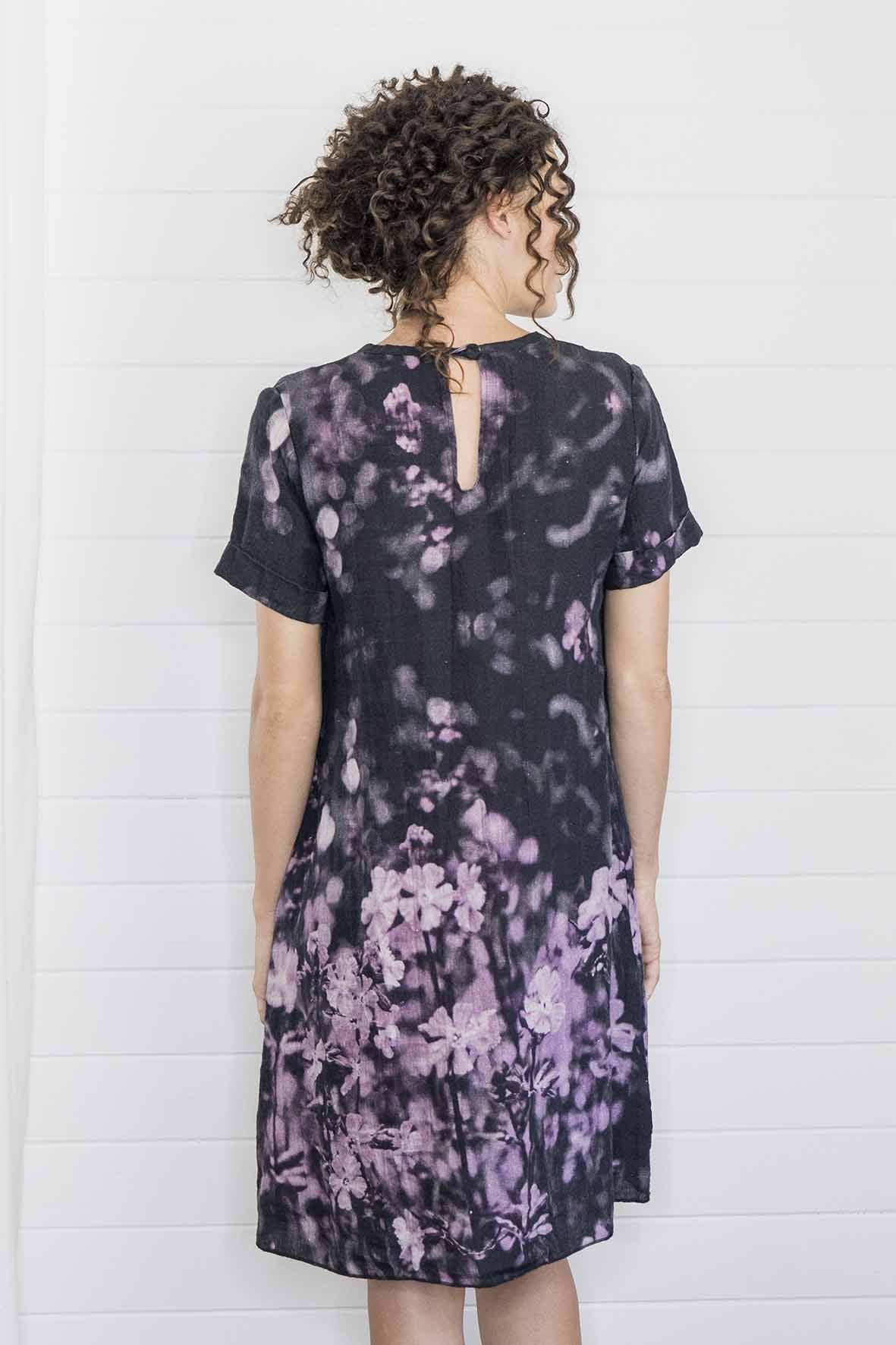 Harriet Jane Flower Fields Tasmania Crimped Linen Luxury Dress Australian Made Byron Bay Tantrika Kuranda