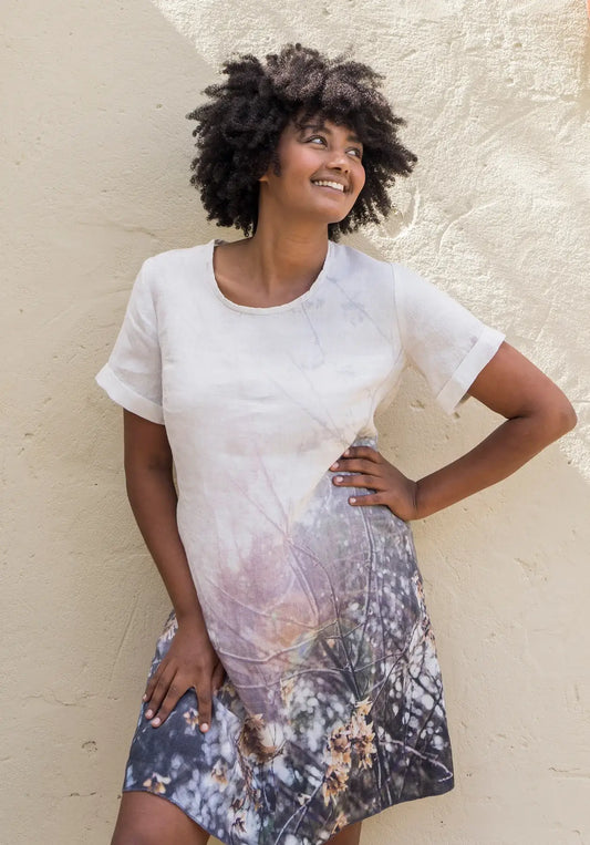 harriet jane maple seed linen shift dress
