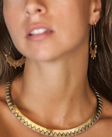 Nakila Collective Earrings Uma Hoops in Brass found at Tantrika Australia