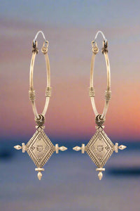 Nakila Collective Earrings Imani Hoop in Brass found at Tantrika Australia