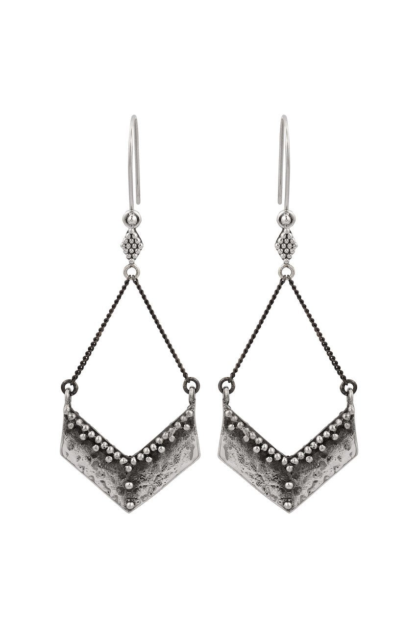 Nakila Collective Kali Taisa Earrings White Brass Tantrika Australia