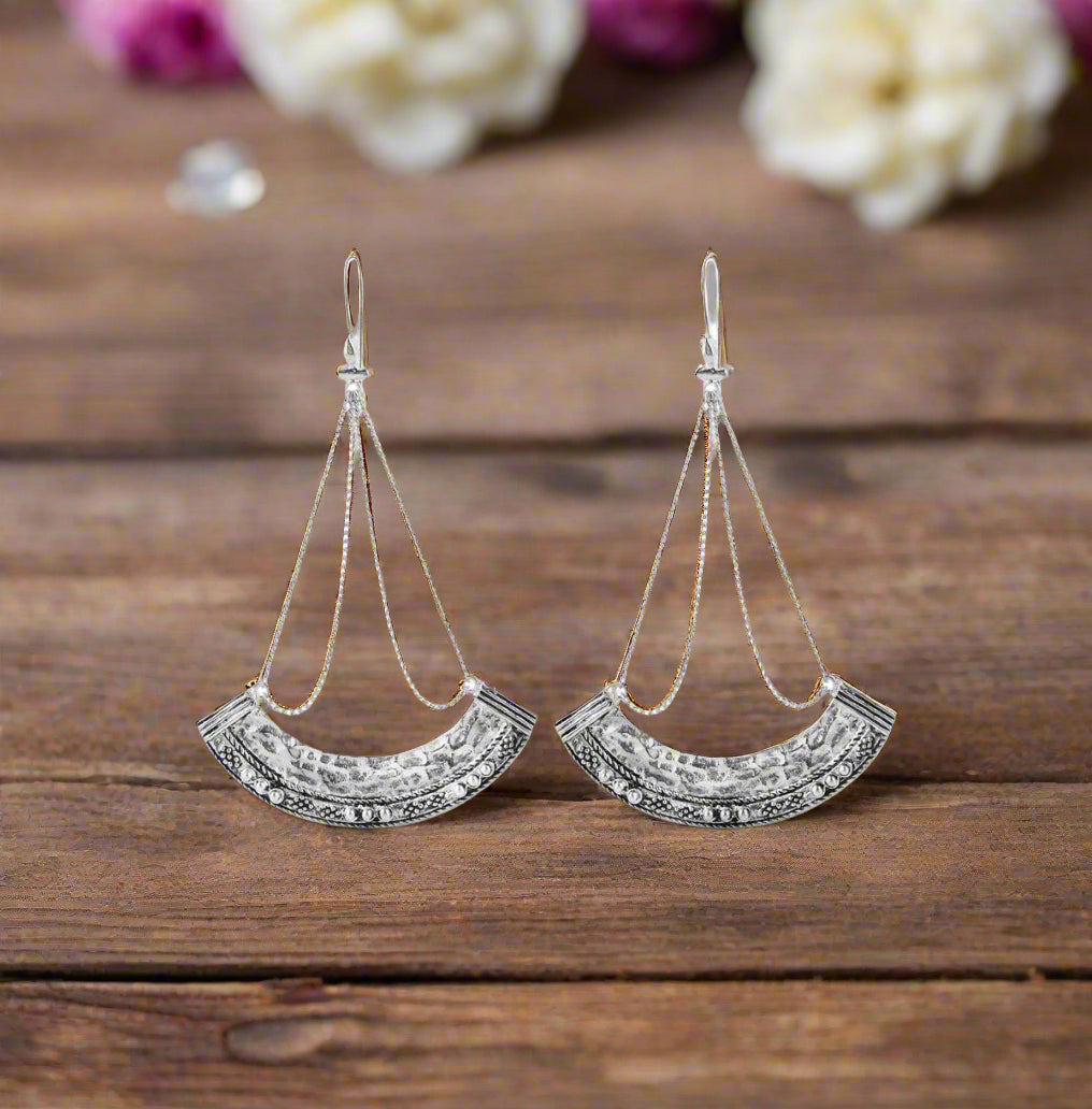Nakila Collective Lasya Drop earrings, silver plated, found tantrika australia
