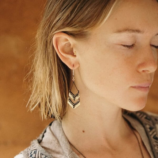 Nakila Collective Taisa Earrings in Brass, Found at Tantrika Australia