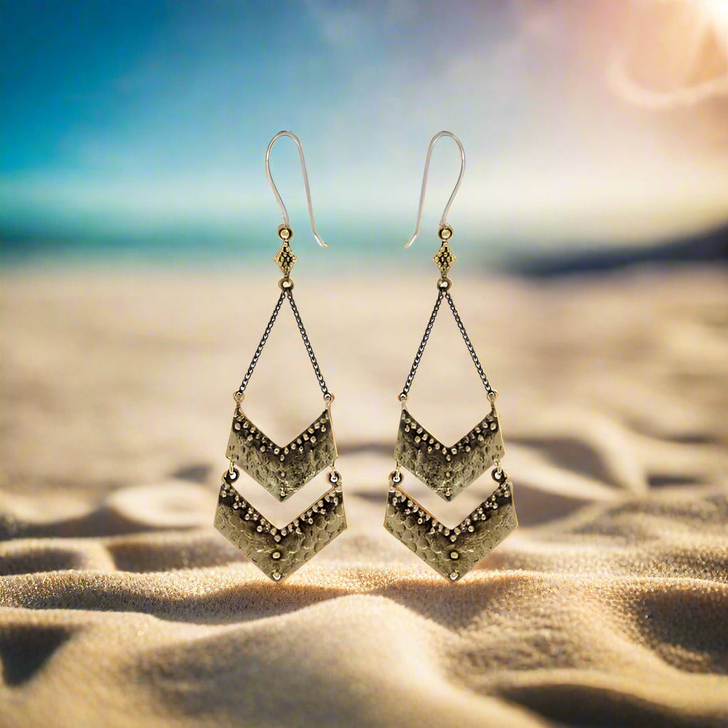 Nakila Collective Taisa Earrings in Brass, Found at Tantrika Australia