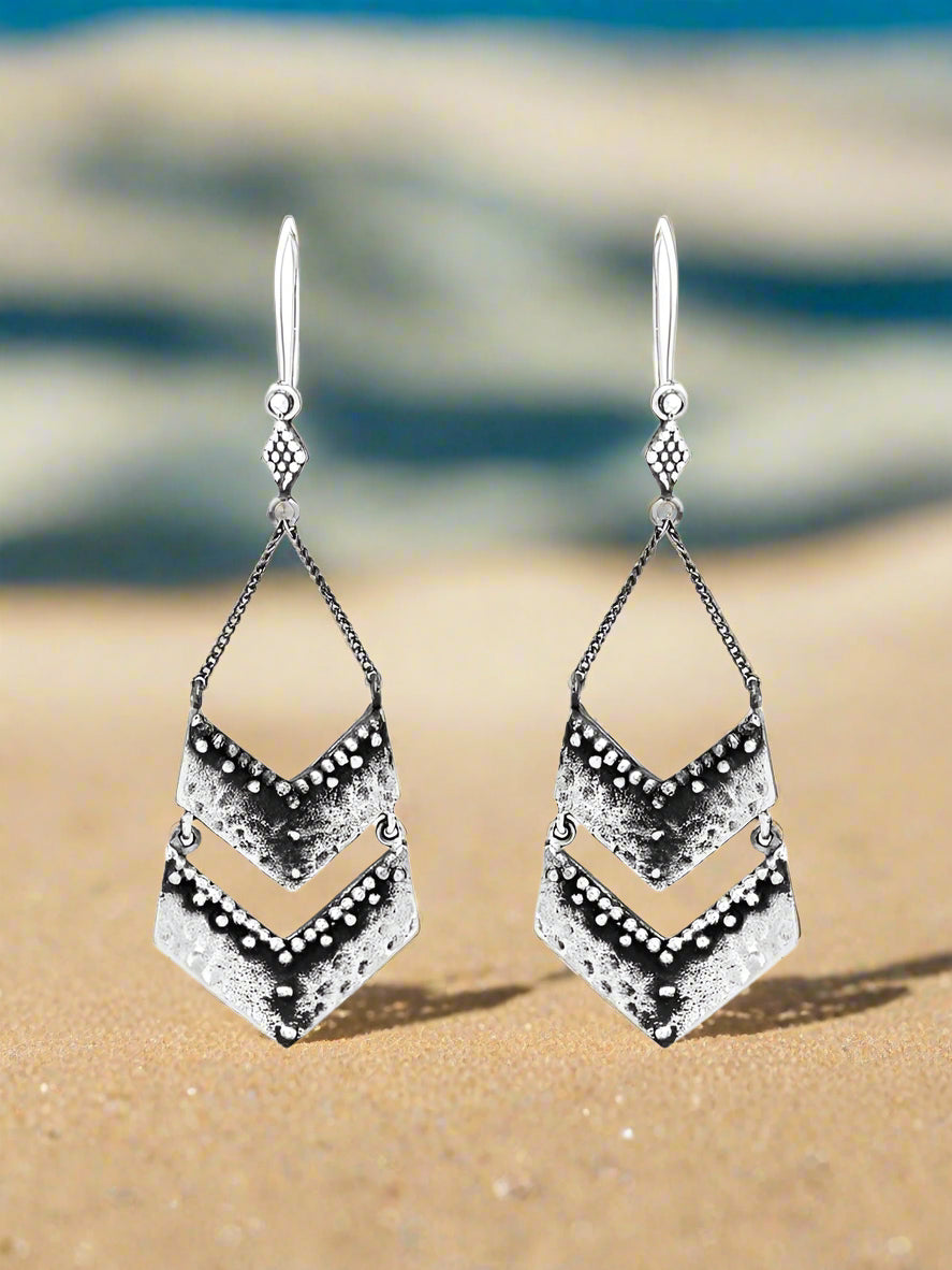Nakila Collective Taisa Earrings in White Brass, Found at Tantrika Australia