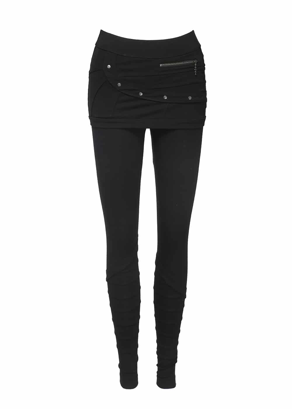 Nomads Hemp Wear Bamboo and Organic Cotton Starburst Skirted Leggings Combo in black