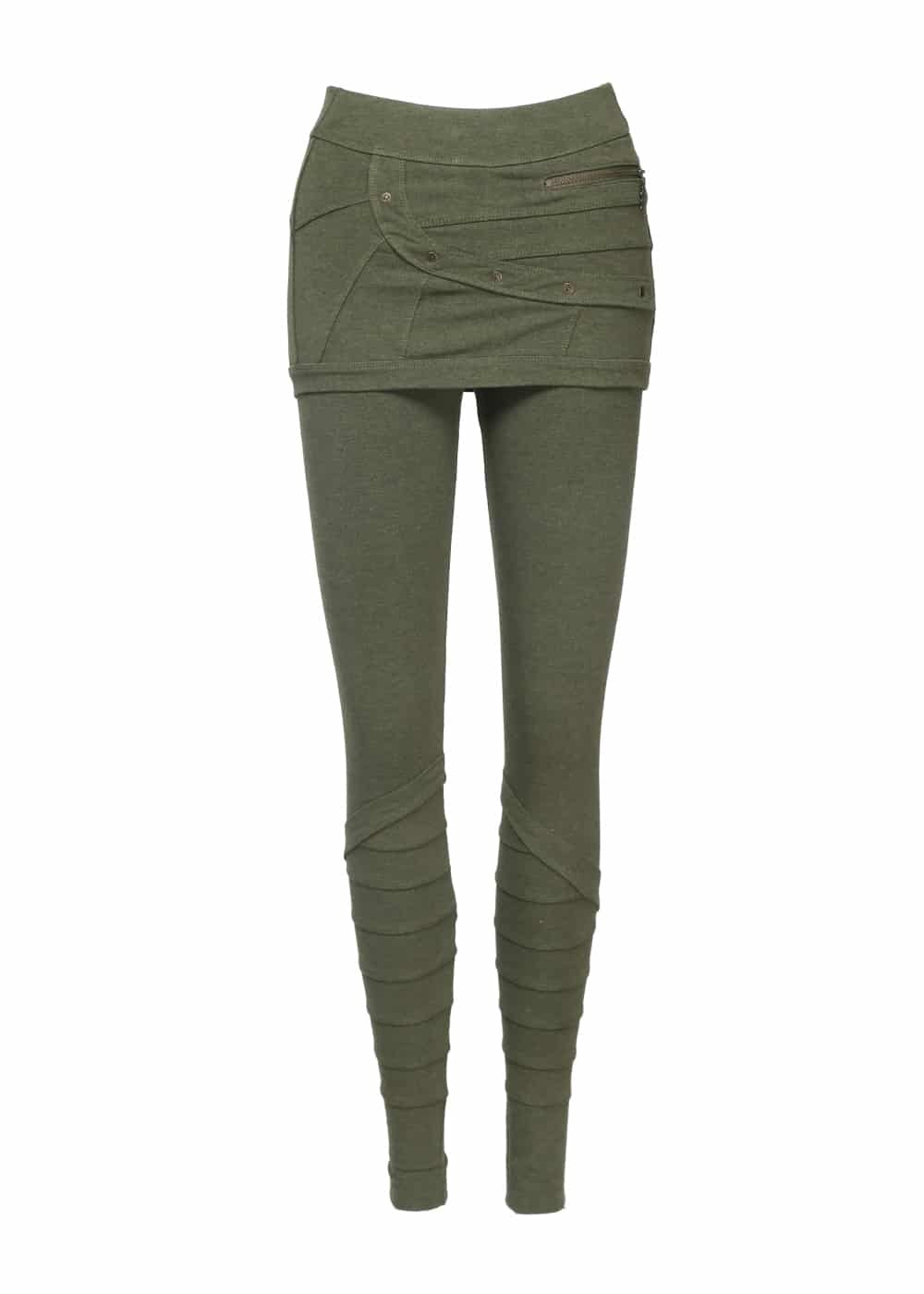 Nomads Hemp Wear Bamboo and Organic Cotton Starburst Skirted Leggings Combo in green