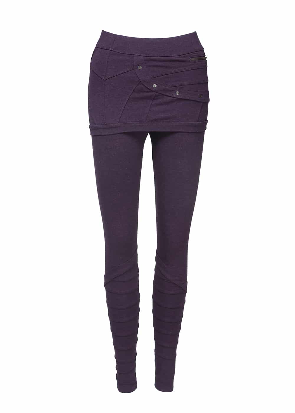 Nomads Hemp Wear Bamboo and Organic Cotton Starburst Skirted Leggings Combo in purple