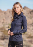 Nomads Hemp Wear Blue Skyline Jacket on Model, Ethical Sustainable Fair trade fashion brand, Tantrika Australia.