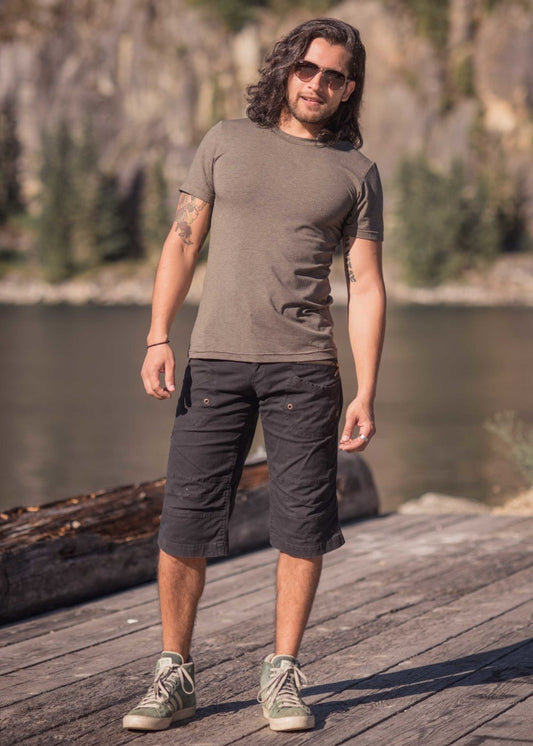 Nomads Hemp Wear Bamboo Fibre Magnetic Tee on Model Mens Clothing Brand Tantrika Australia