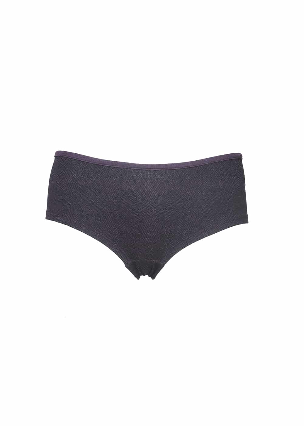 Nomads Hemp Wear Bamboo Temptress Underwear in purple python print, womens ethical sustainable fashion brand Tantrika Australia