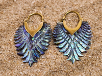 paua shell shield earrings 