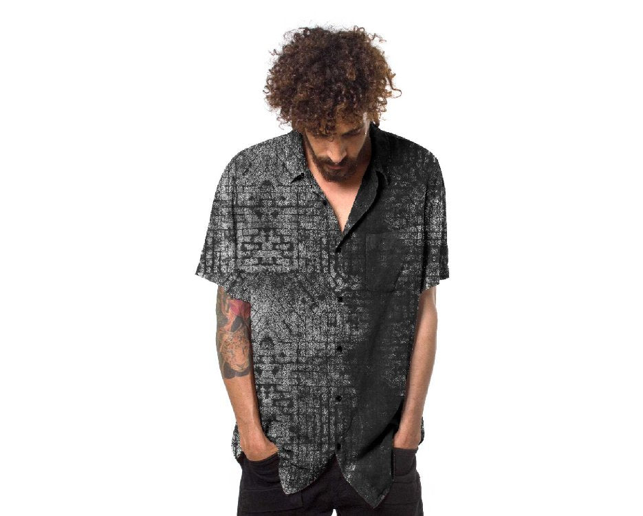 Plazmalab Mens Buttoned Shirt Psychedelic Festival Fashion Wearable Urban Art Tantrika Australia