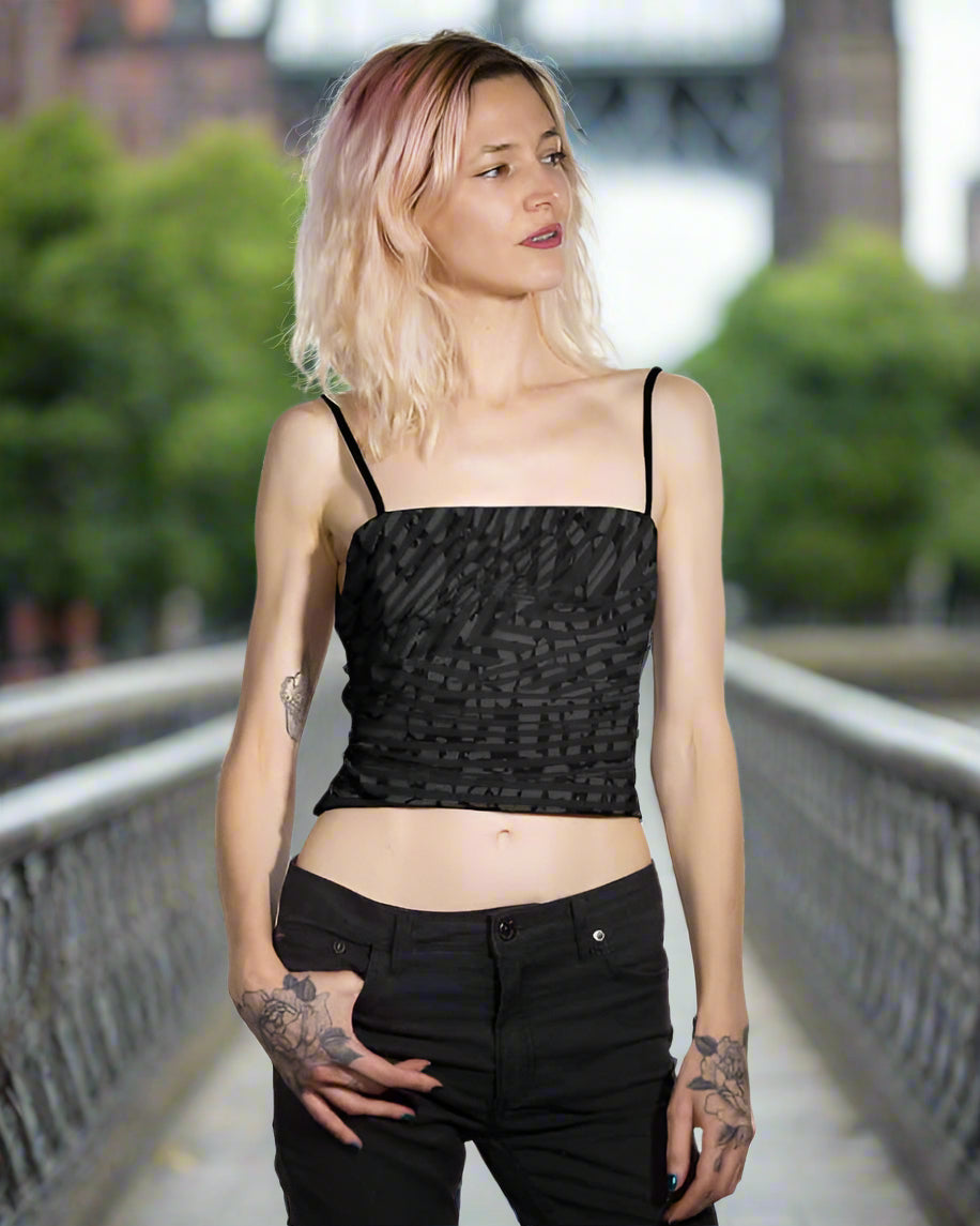 Plazmalab Kami Laced Crop Top Black