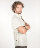 Beez button up mens shirt white