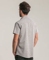 Hexit print  grey button up 