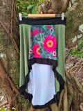 Shan-Dia photo print sassy skirt waterfall pink daisy, bamboo fabric lycra, tantrika australia
